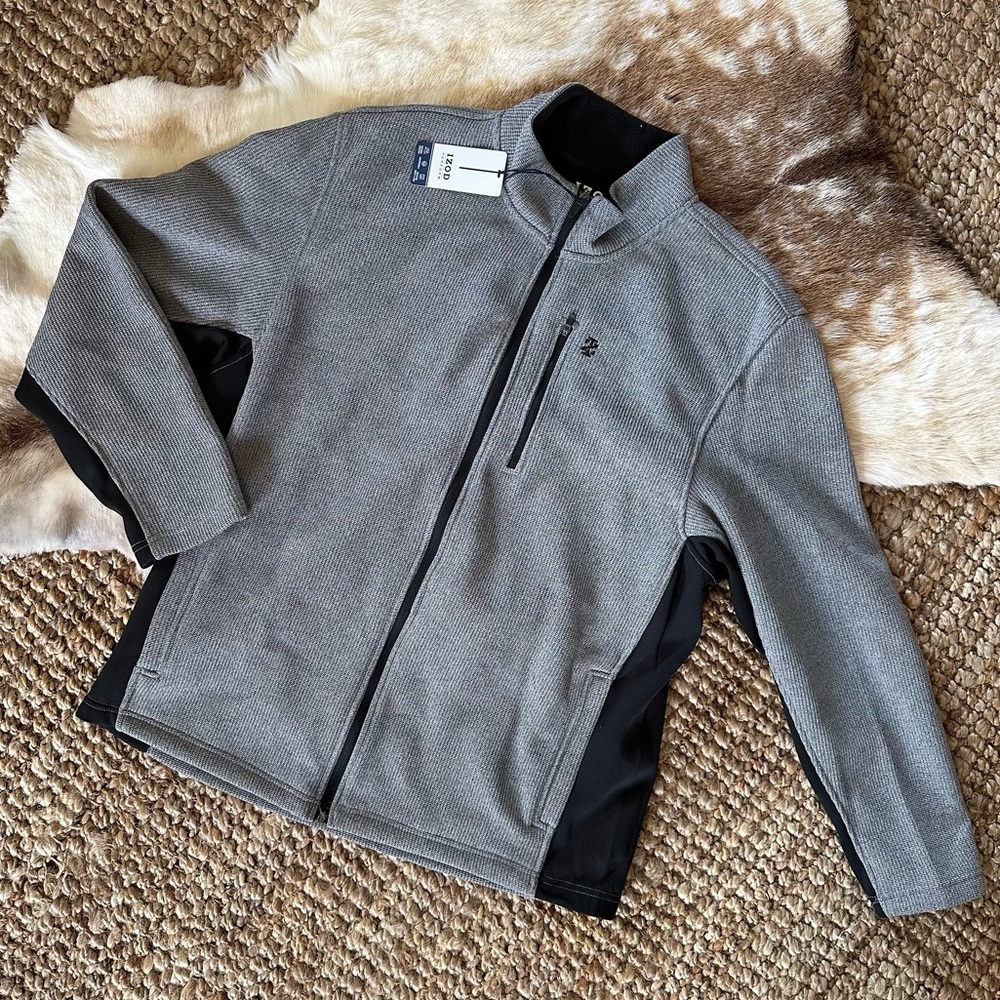 NWT IZOD Men's Advantage Performance Full Zip Fleece Jacket